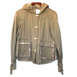 Rebecca Taylor hooded jacket military green size 2